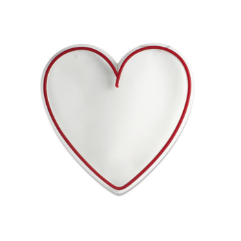 Insegna LED cuore rossa sfondo bianco