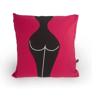Cuscino eva colore fucsia e nero con stampa del corpo femminile