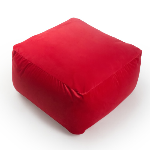 Pouf quadrato rosso obliquo