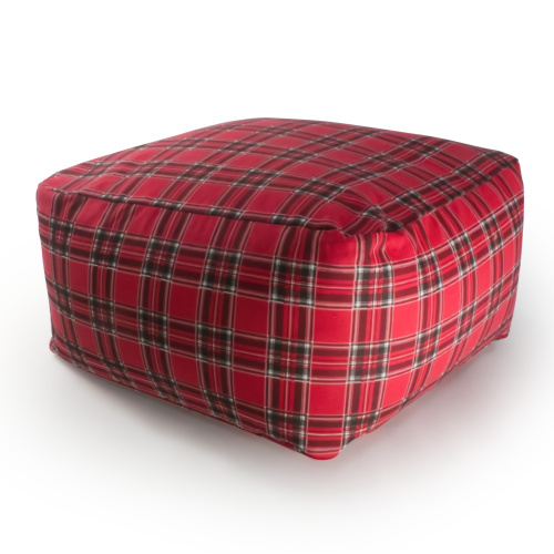 Pouf quadrato tartan obliquo