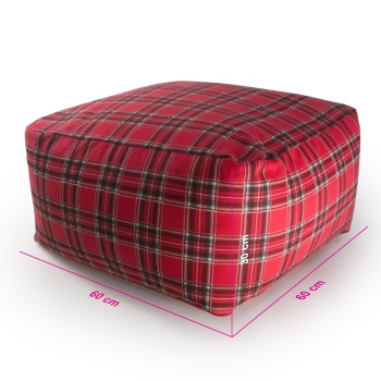 Pouf quadrato sfoderabile con cerniera Tartan - immagine 3