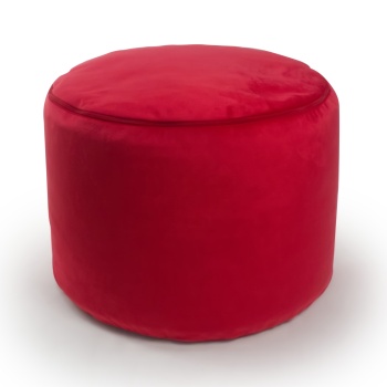 Pouf rotondo sfoderabile con cerniera e manico Rosso - immagine 2