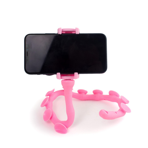 Supporto smartphone tentacolo rosa sfondo bianco