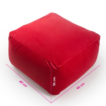 Pouf Quadrato Rosso