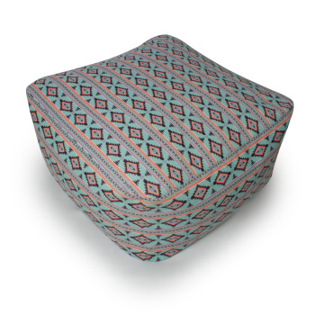 Pouf Quadrato sfoderabile con cerniera e manico con pattern CANDYSLAB Tribale - immagine 2